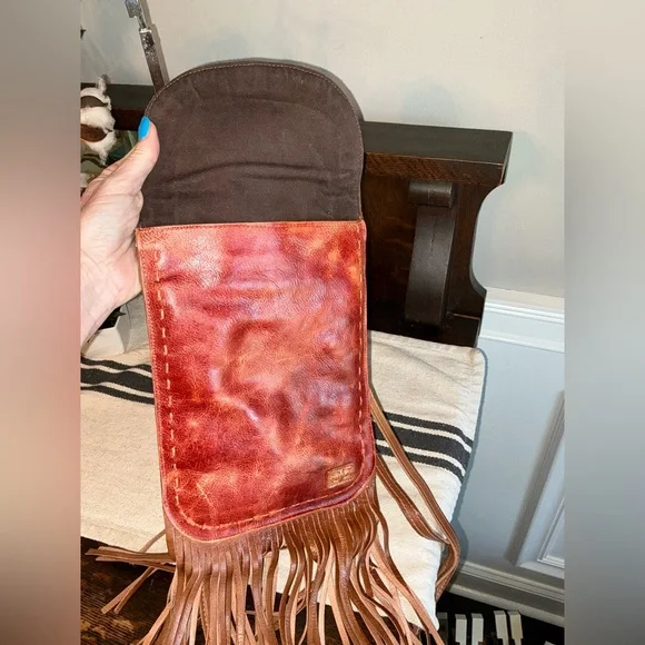 NWT Bed Stu Leather SANDY LANE Fringe Crossbody Bag Adobe Lux MSRP $205 - Picture 8 of 13